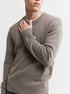 Mens Cashmere Relaxed Crew - Walnut