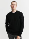 Mens Cashmere Saddle Crew - Black