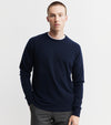 Mens Cashmere Saddle Crew - Ink