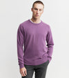 Mens Cashmere Saddle Crew - Wisteria