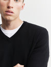 Mens Essential Cashmere V Sweater - Black