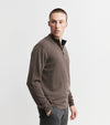 Mens Essential Cashmere 1/4 Zip Sweater - Brown Melange