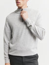 Mens Essential Cashmere 1/4 Zip Sweater - Grey Melange/Graphite