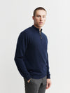 Mens Essential Cashmere 1/4 Zip Sweater - Navy/Black