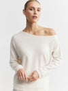 Cashmere Off Shoulder Sweater - Cream