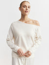 Cashmere Off Shoulder Sweater - Cream