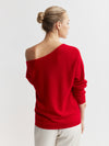 Cashmere Off Shoulder Sweater - Red