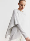 Cashmere Poncho - Grey Melange