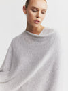 Cashmere Poncho - Grey Melange