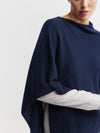 Cashmere Poncho - Navy