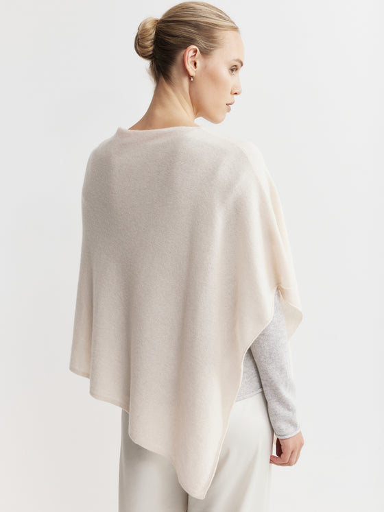 Cashmere Poncho - Soft Peach