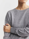 Essential Cashmere Relaxed Crewneck - Dark Grey Melange