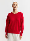 Essential Cashmere Relaxed Crewneck - Red