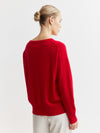 Essential Cashmere Relaxed Crewneck - Red