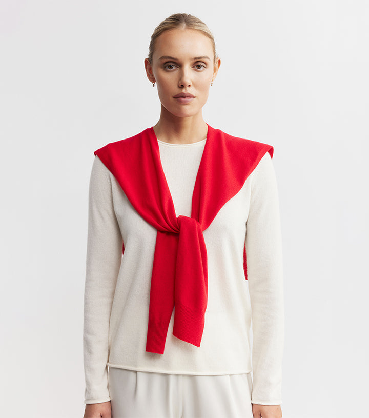 Cashmere Sweater Scarf - Red