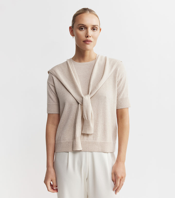 Cashmere Sweater Scarf - Sand