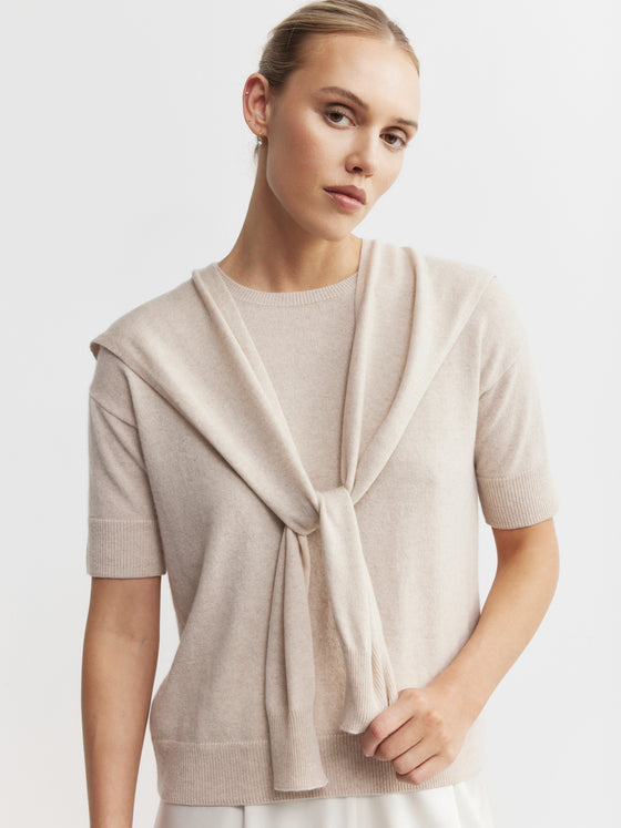 Cashmere Sweater Scarf - Sand