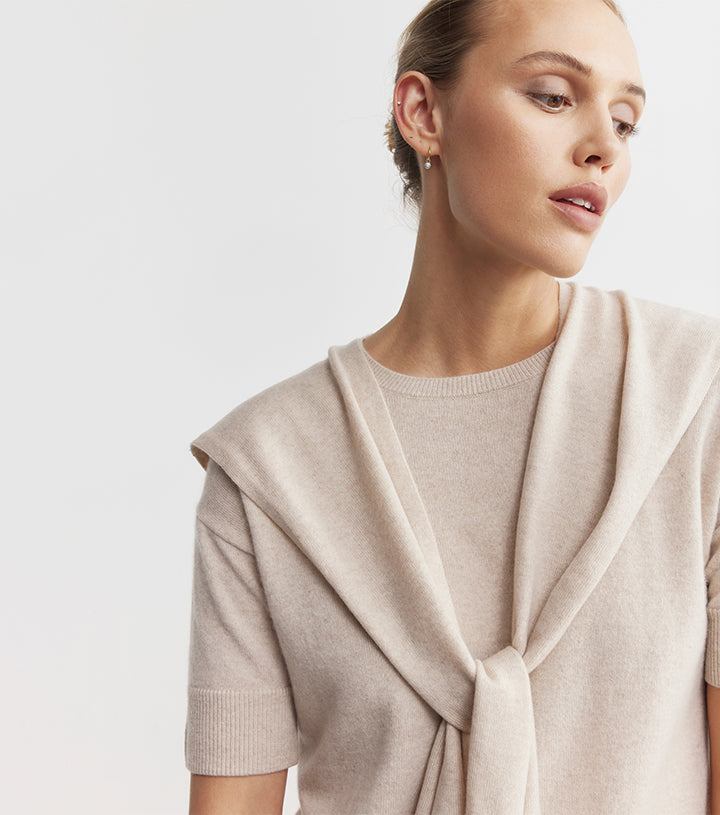 Cashmere Sweater Scarf - Sand