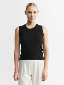  Cashmere Tank - Black