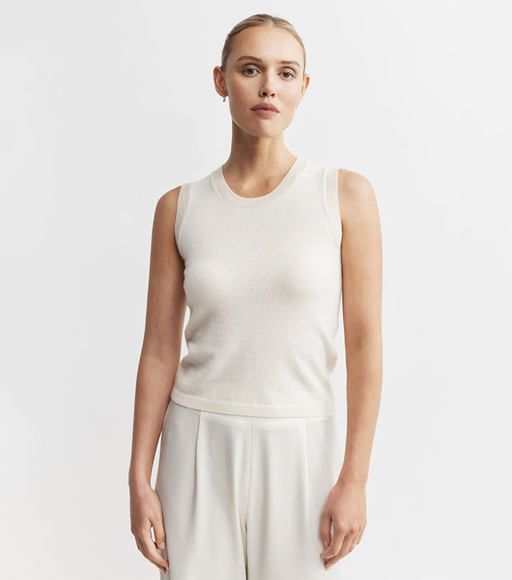 Cashmere Tank - Cream