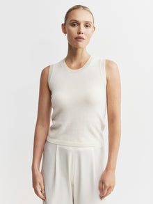  Cashmere Tank - Cream