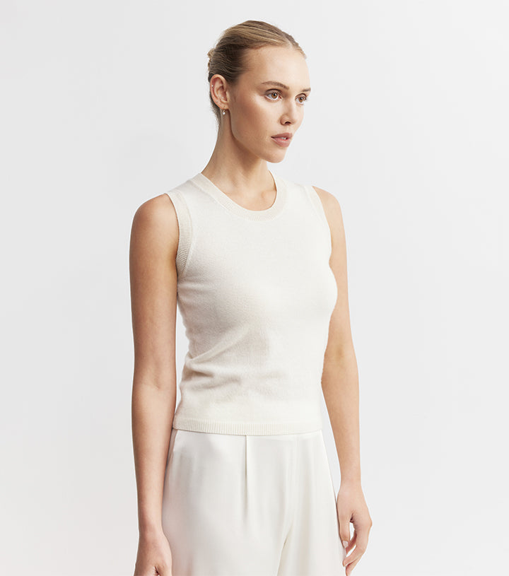 Cashmere Tank - Cream