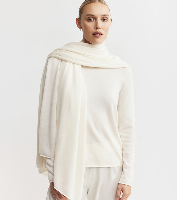 Cashmere Travel Wrap - Cream