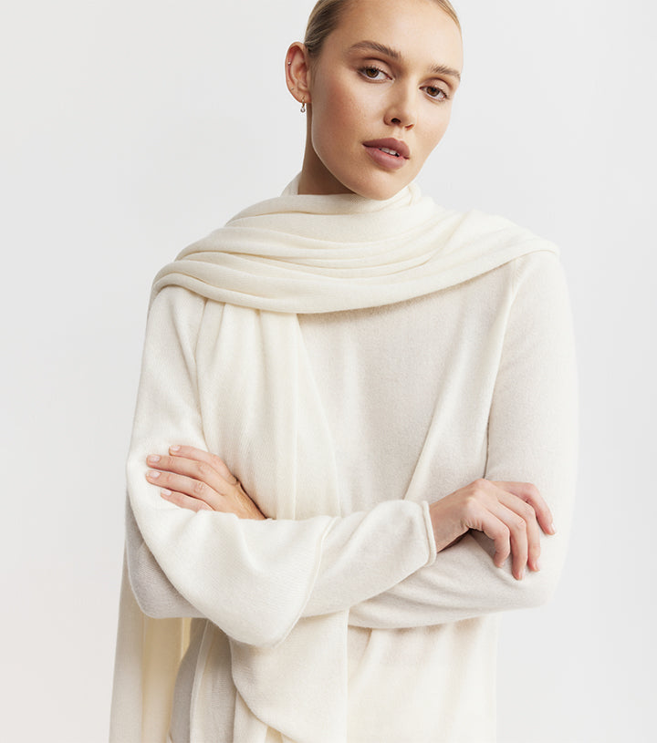 Cashmere Travel Wrap - Cream