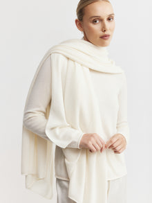  Cashmere Travel Wrap & Bag - Cream