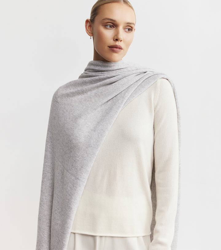 Cashmere Travel Wrap - Grey Melange