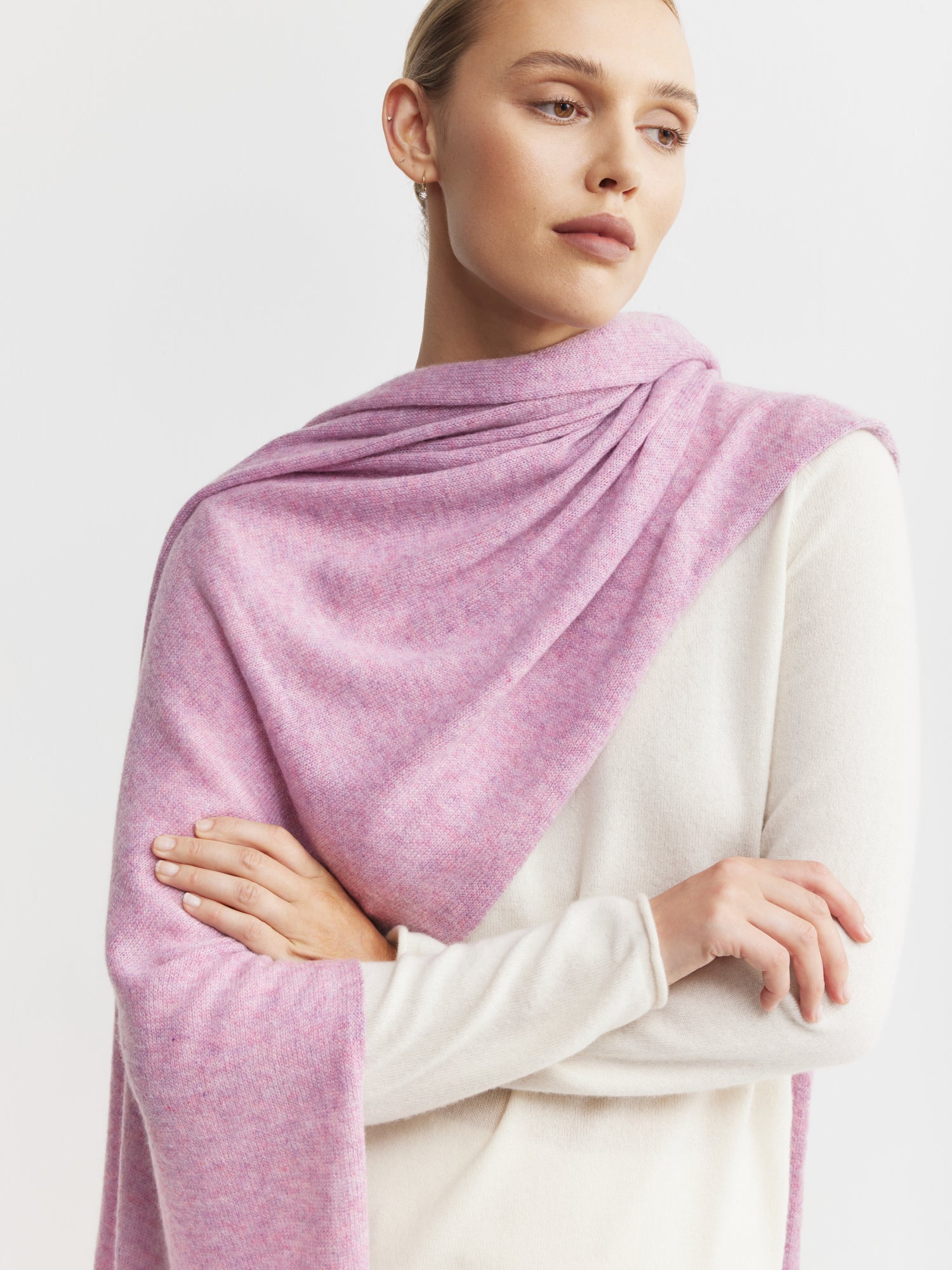 Cashmere Travel Wrap - Lilac Melange