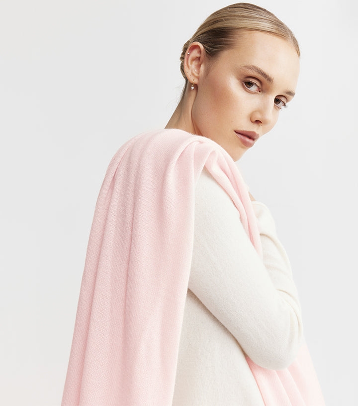 Cashmere Travel Wrap - Pale Pink