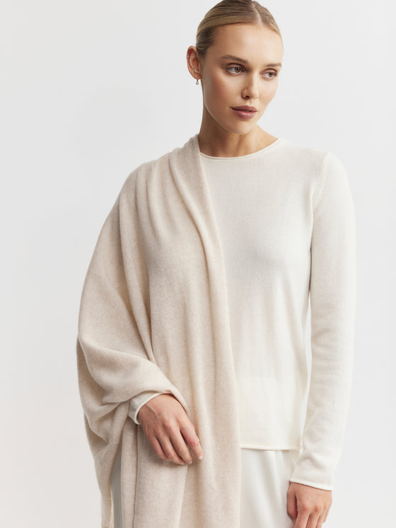 Cashmere Travel Wrap & Bag - Sand