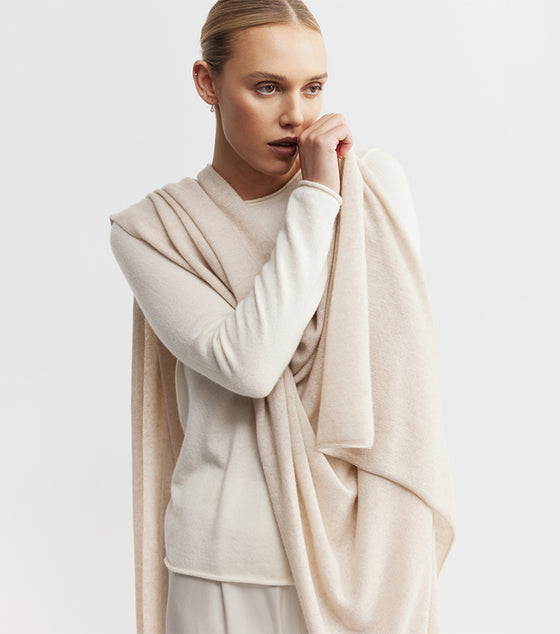 Cashmere Travel Wrap & Bag - Sand