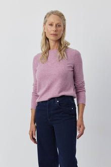  Essential Cashmere Crew Sweater - Lilac Melange