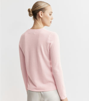 Essential Cashmere Crew Sweater - Powder Pink