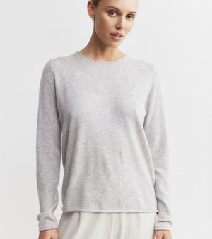 Essential Cashmere Crew Sweater - Grey Melange