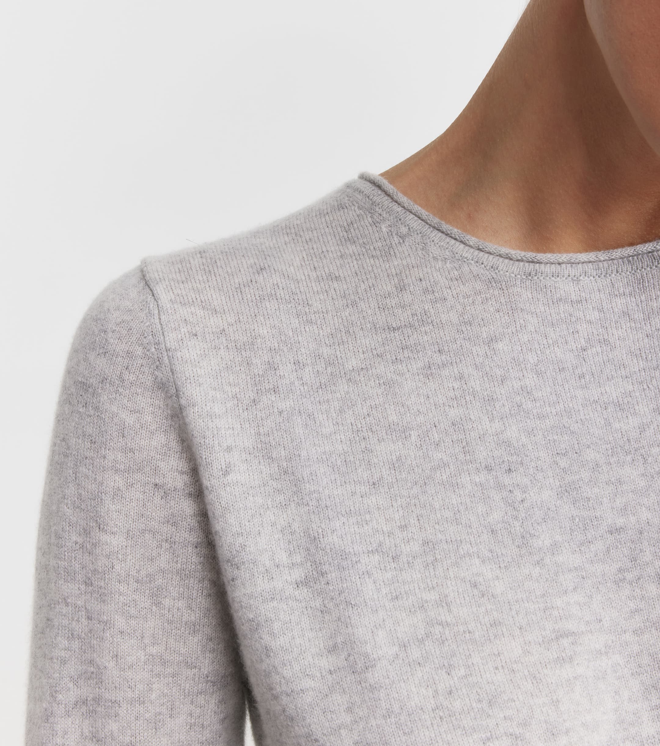 Essential Cashmere Crew Sweater - Grey Melange