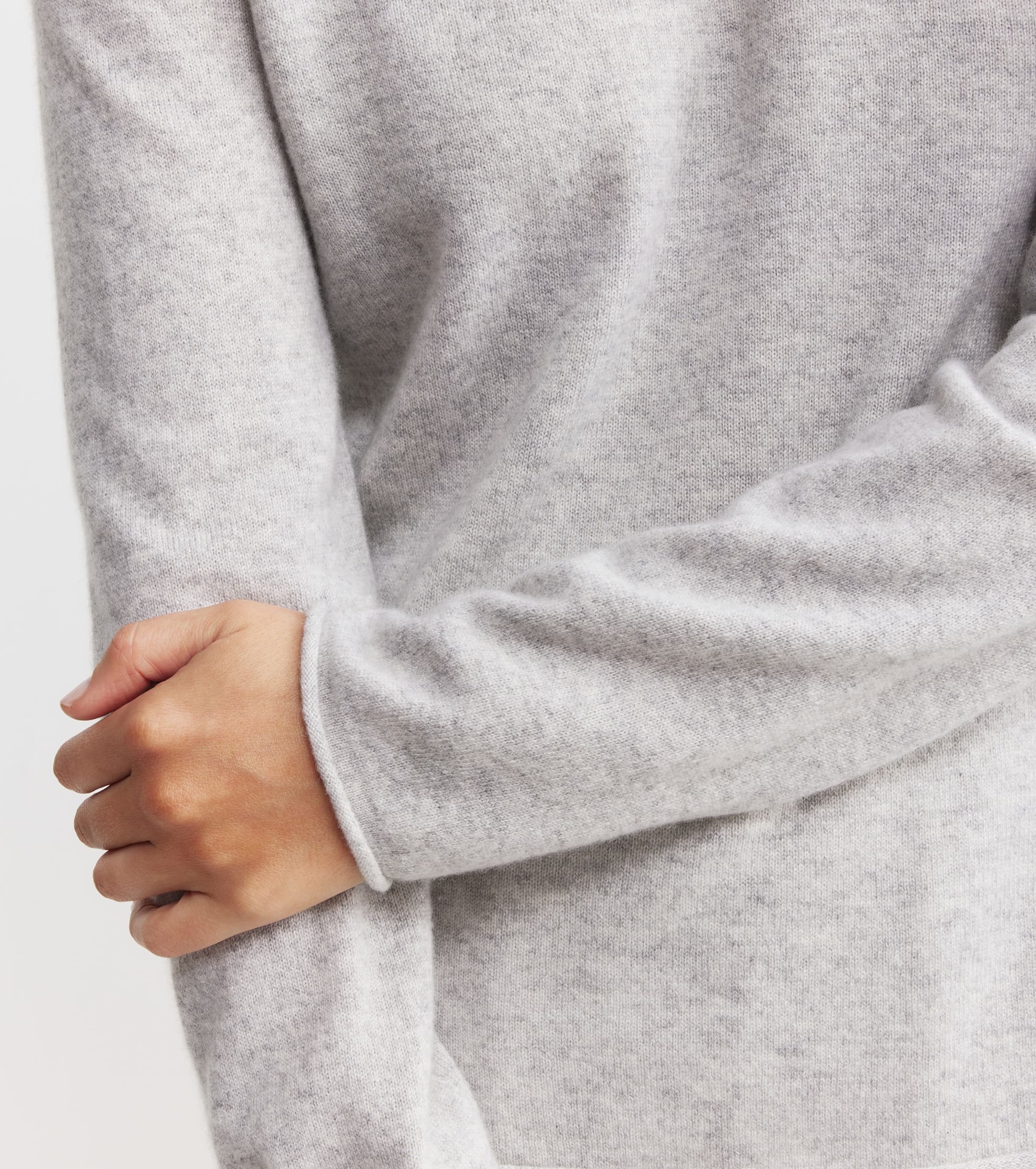 Essential Cashmere Crew Sweater - Grey Melange
