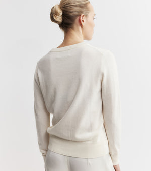 Essential Cashmere Rib Crew Sweater - Cream