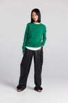 Essential Cashmere Rib Crew Sweater - Kelly Green