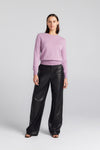 Essential Cashmere Rib Crew Sweater - Lilac Melange