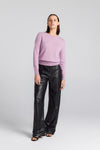 Essential Cashmere Rib Crew Sweater - Lilac Melange