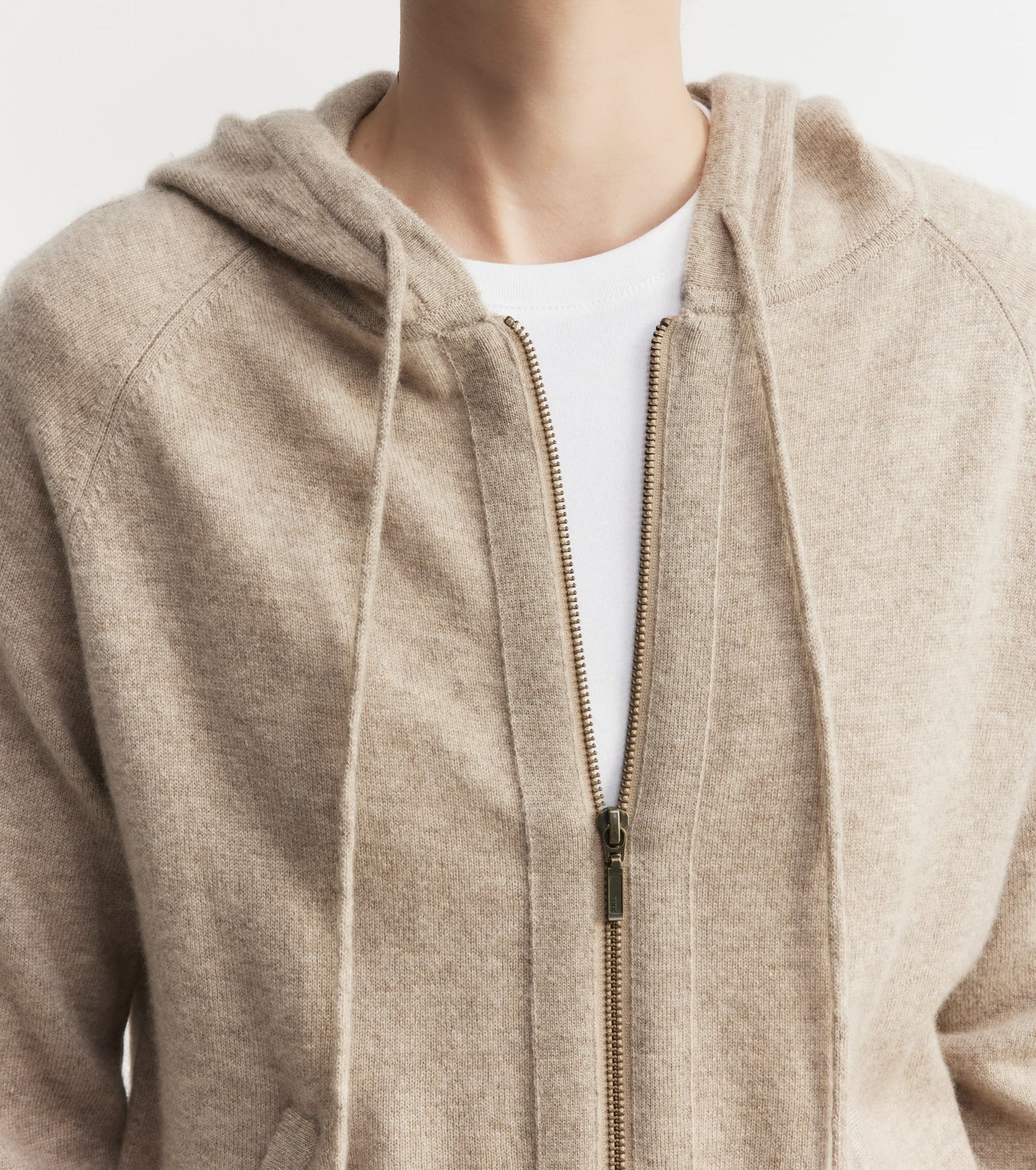 Essential Cashmere Zip Hoodie - Birch