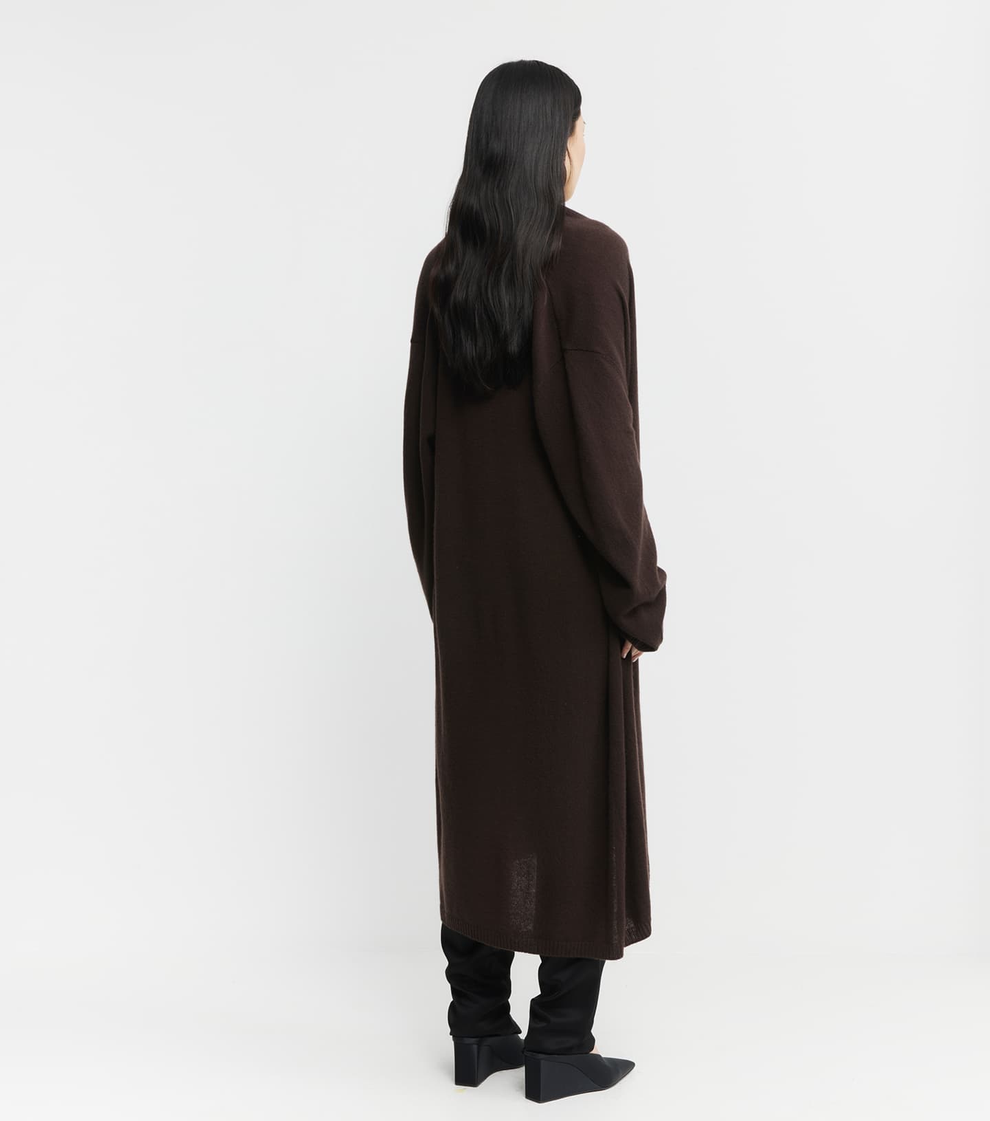 Featherweight Cashmere Longline Cardigan - Cacao