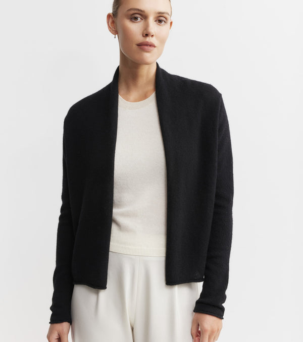 Essential Cashmere Featherweight Cardigan - Black