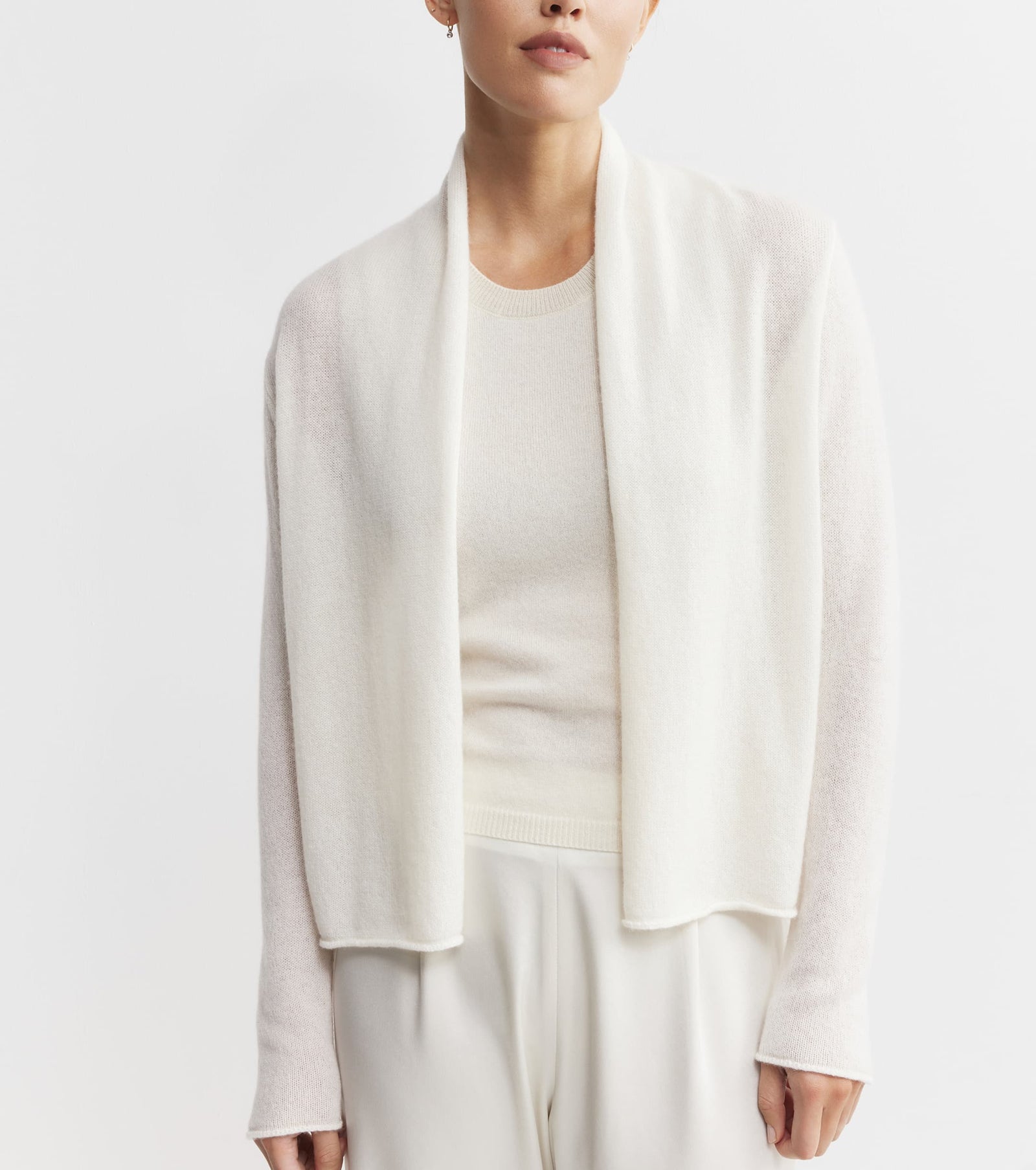 Essential Cashmere Featherweight Cardigan - Cream