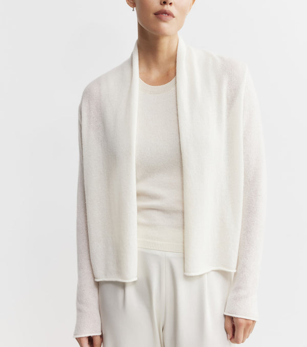 Essential Cashmere Featherweight Cardigan - Cream