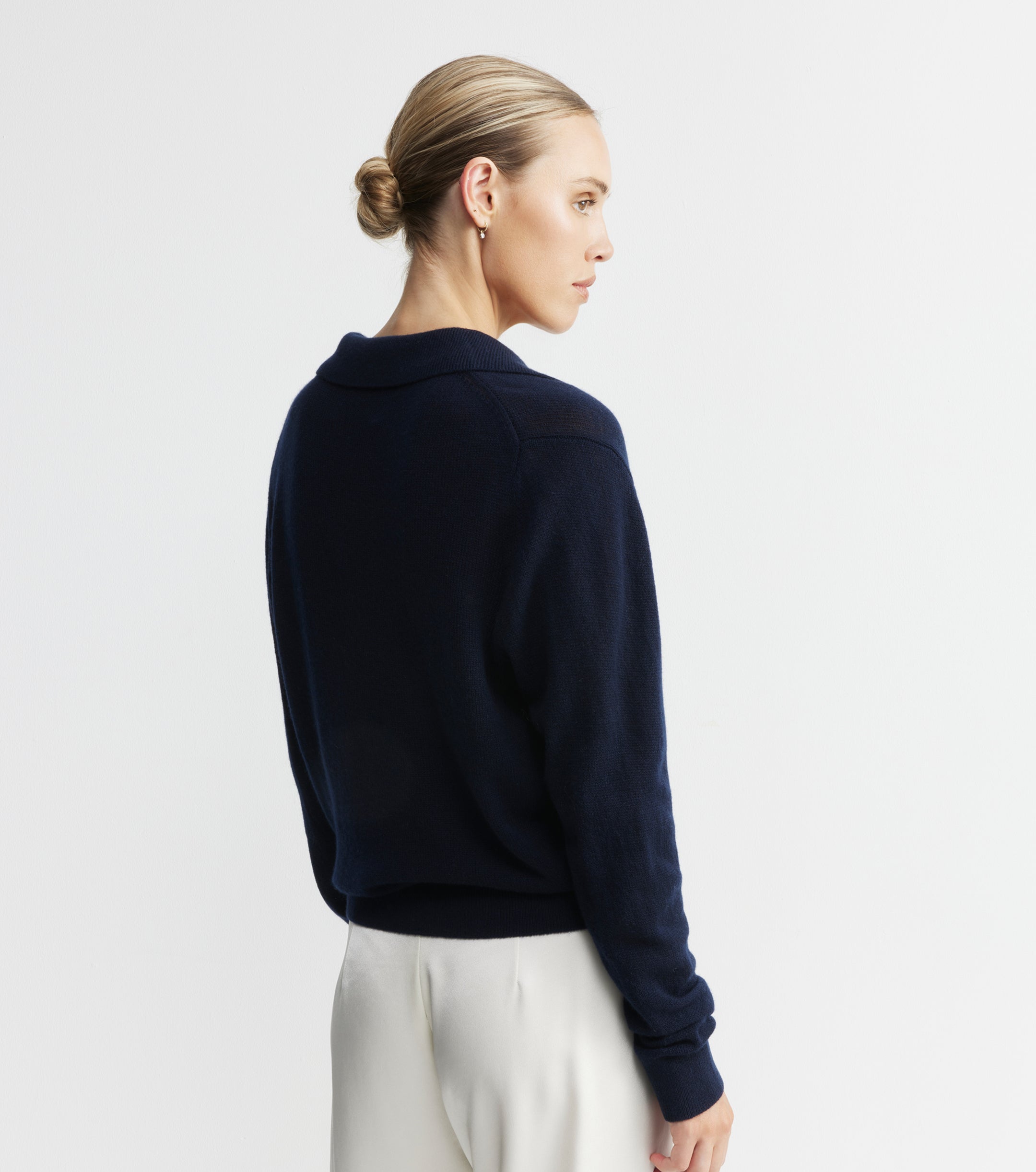 Featherweight Cashmere Polo - Navy
