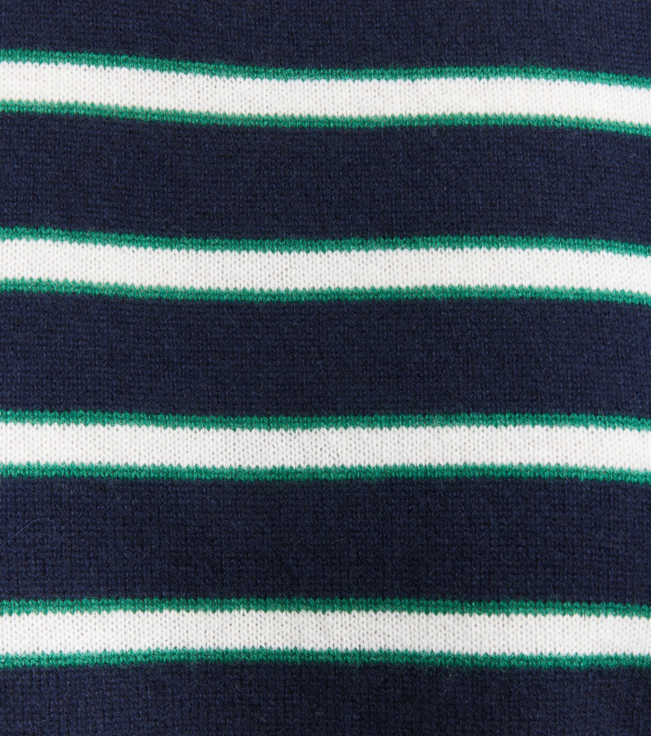 Cashmere Featherweight Oversize Crew - Navy Stripe